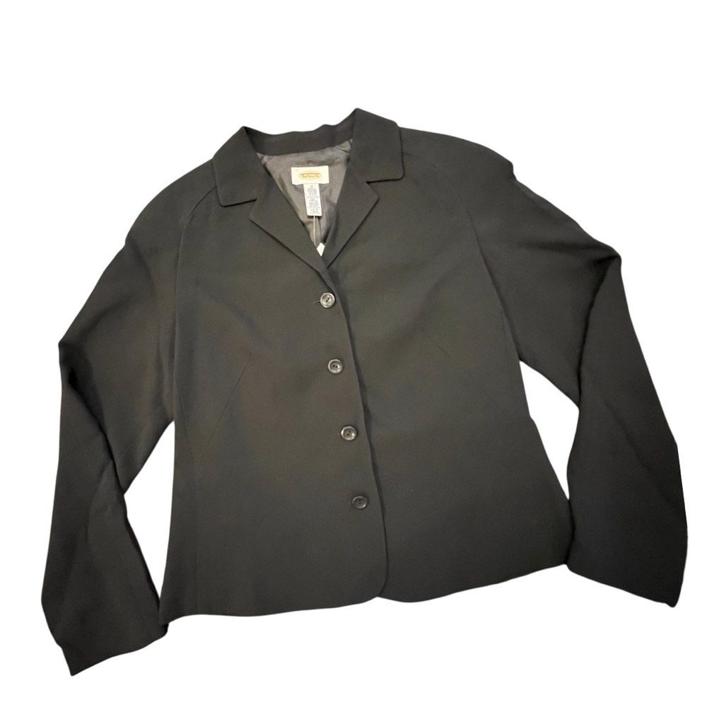 Talbots Jacket Womens 10 Black Button Up Blazer Career Classic Formal NEW‎ $178
